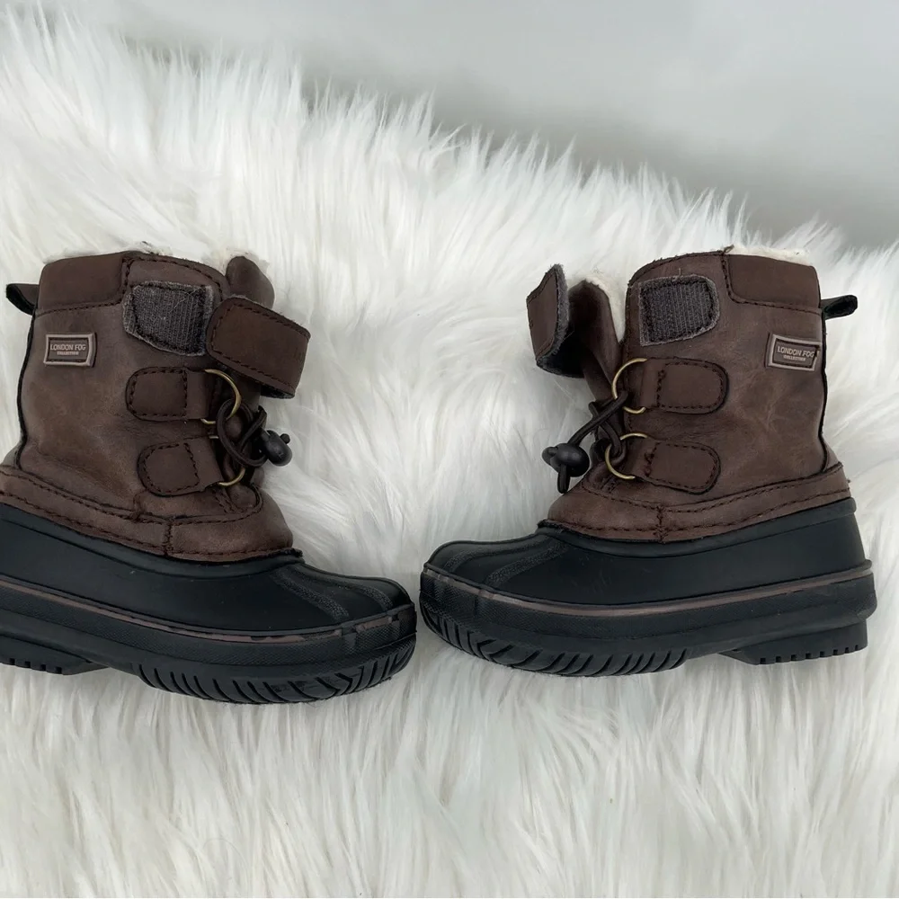 London Fog Collection Boots Size 5 Toddler Brown Cold Weather Winter Shoes